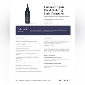 Monat Damage Repair Bond-Building Hair Treatment